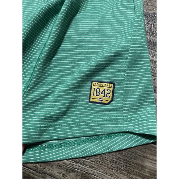 Under Armour Quarter Zip Notre Dame Green Striped Shirt size L Heatgear Women’s - Picture 2 of 9